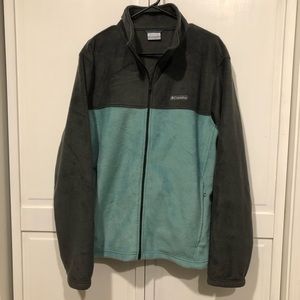 NWT Columbia Fleece Zipup - LARGE - Teal & Gray